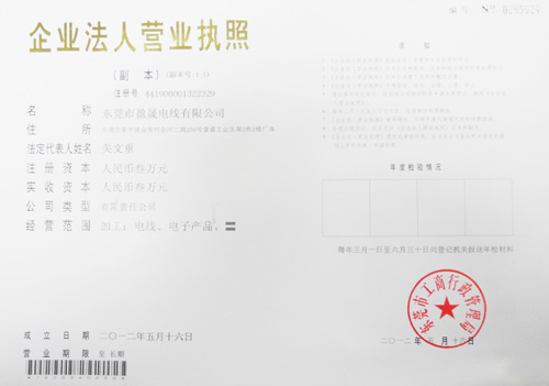 營業(yè)執(zhí)照（副本）